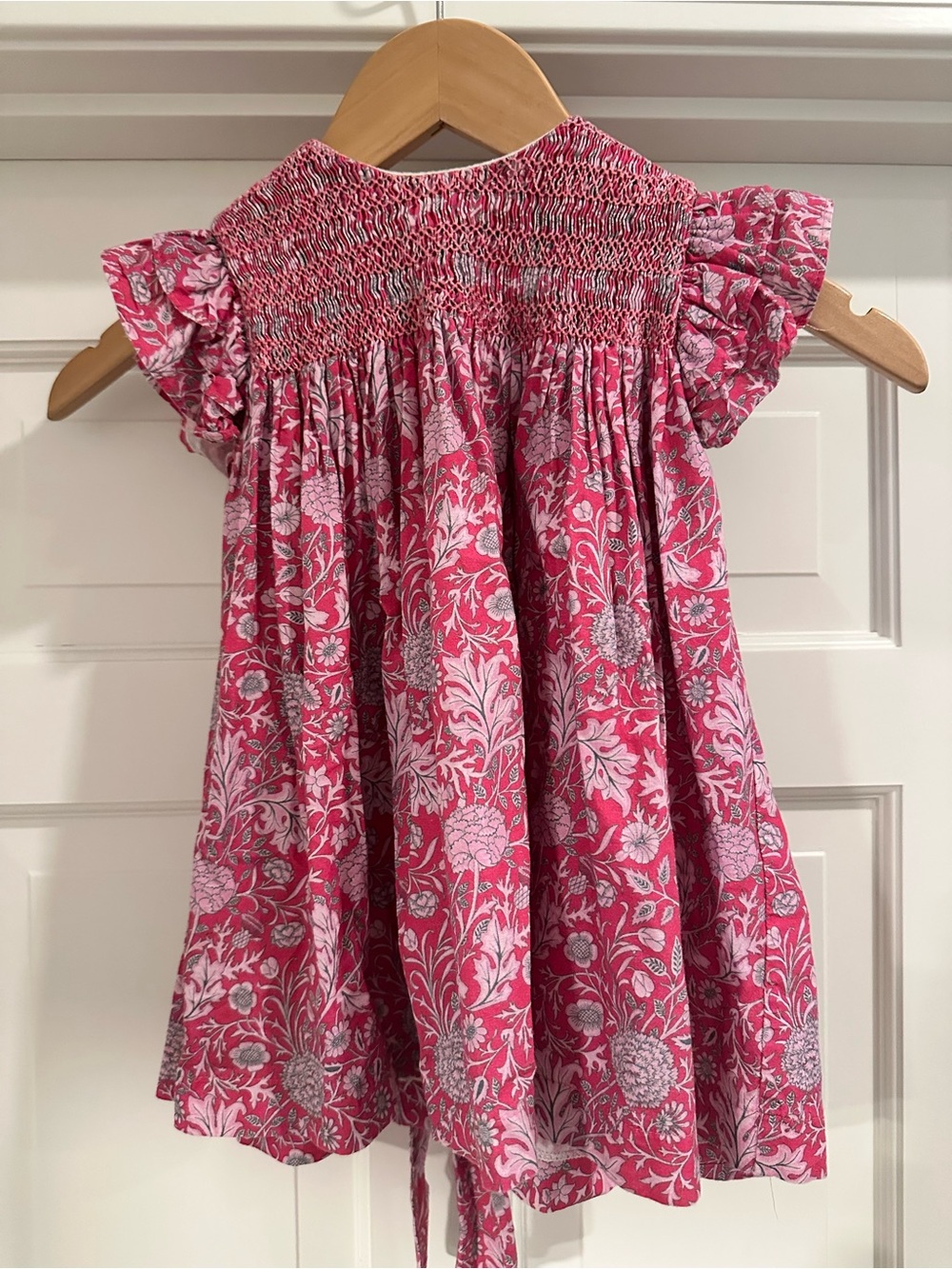 Janie and Jack Pink Floral Smocked A-Line Skirt